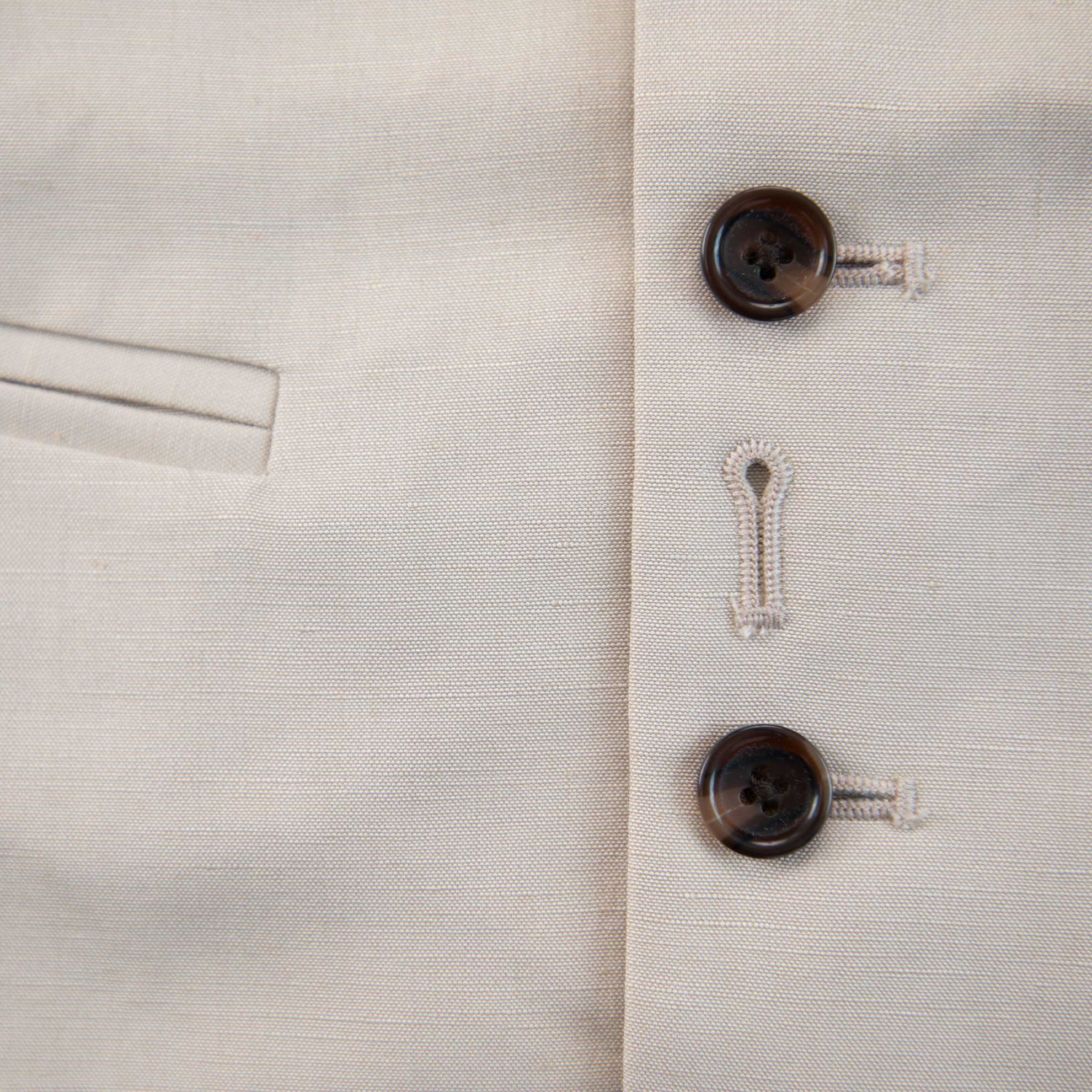 Silk & Linen Suit VestLight Khaki