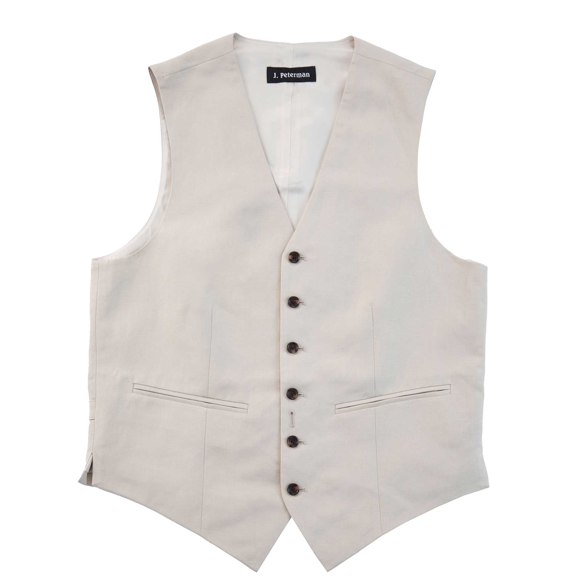 Silk & Linen Suit VestLight Khaki