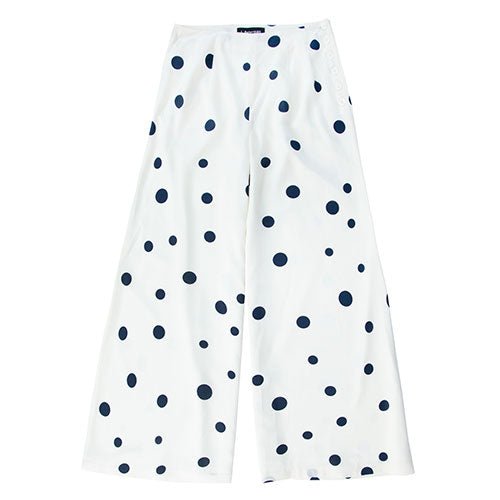 Silk Palazzo PantsCream Navy