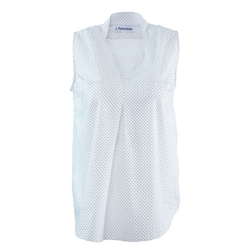 Sleeveless Polka - Dot BlouseIvory Dot