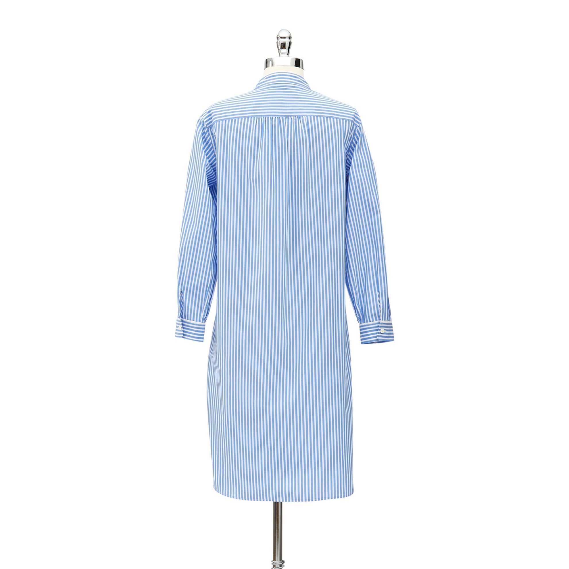 Striped Poplin NightshirtBlue White