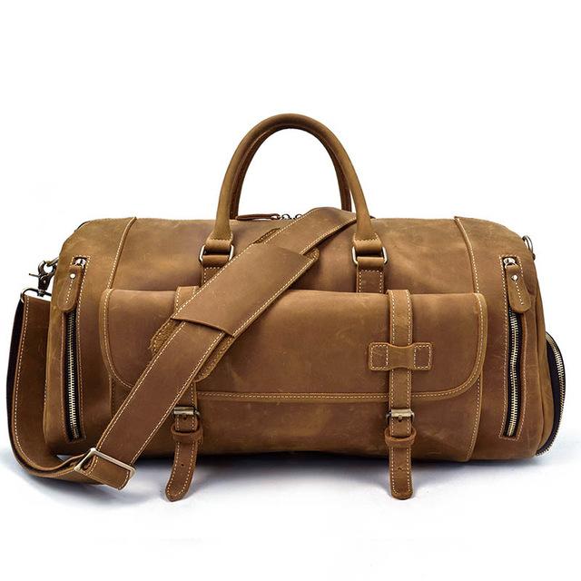 The Bard Weekender | Handmade Leather Duffle BagBrown