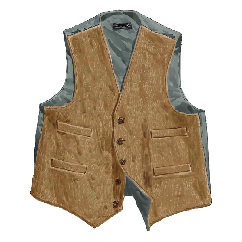 The Front Page Tweed VestMulti Tan