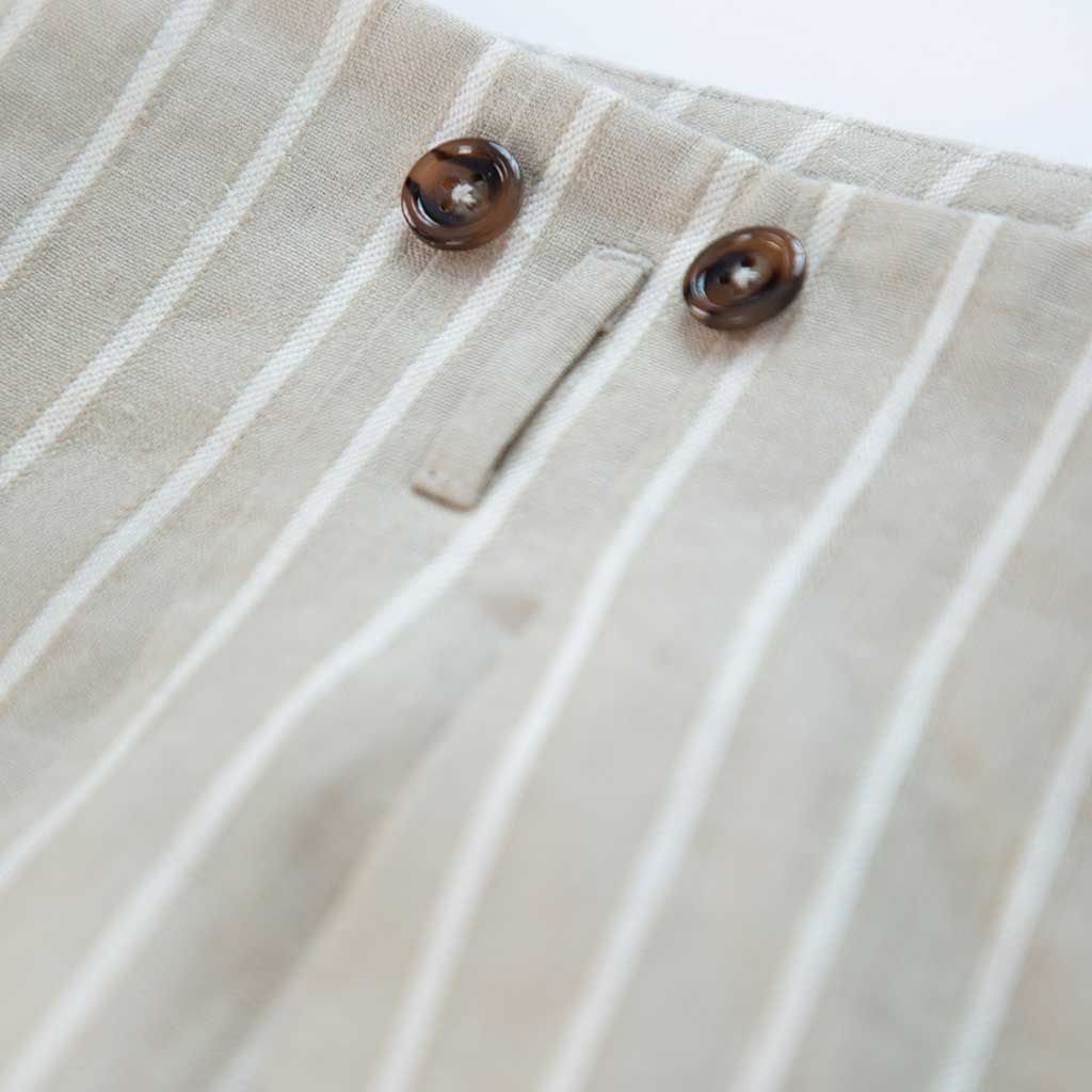 The Linen Glamour PantsKhaki Ivory Stripe