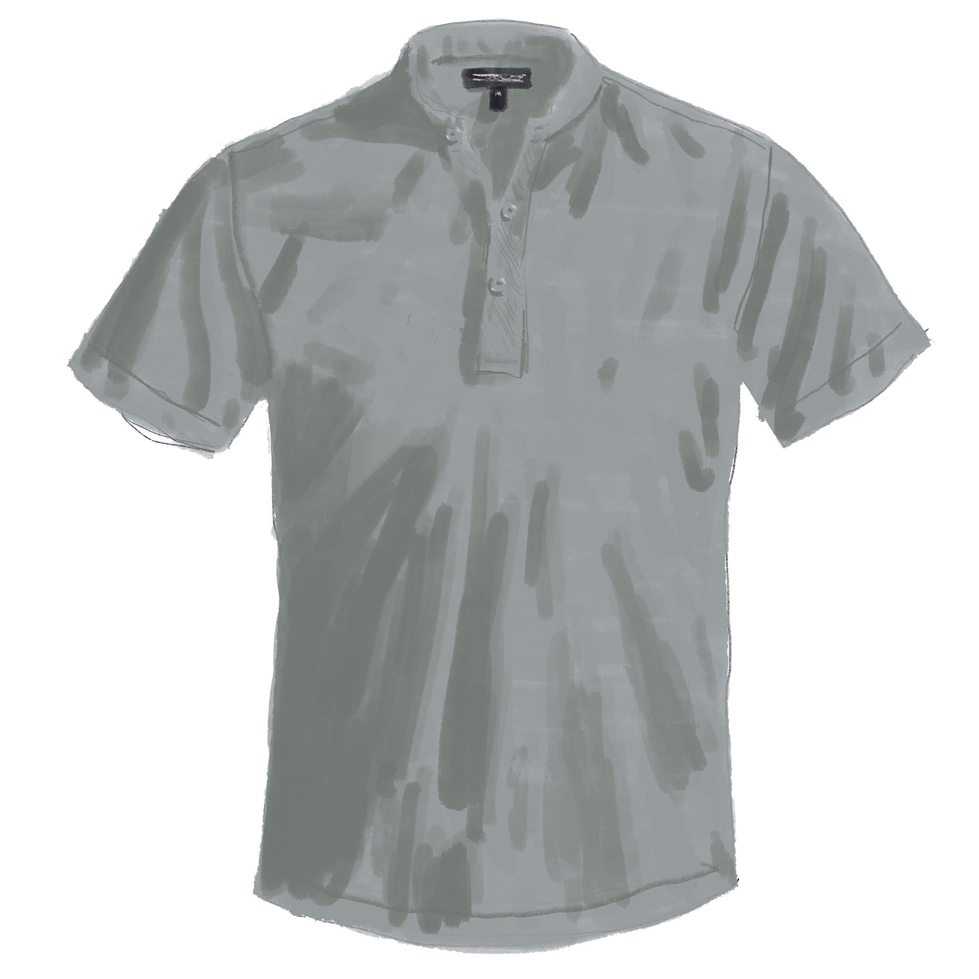 Three - Button Henley T-ShirtAsh