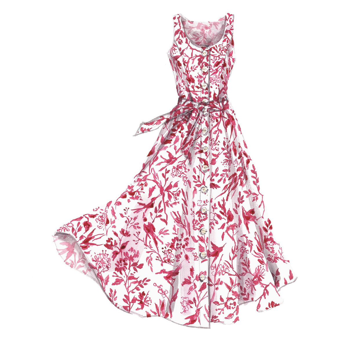 Toile Print Dress