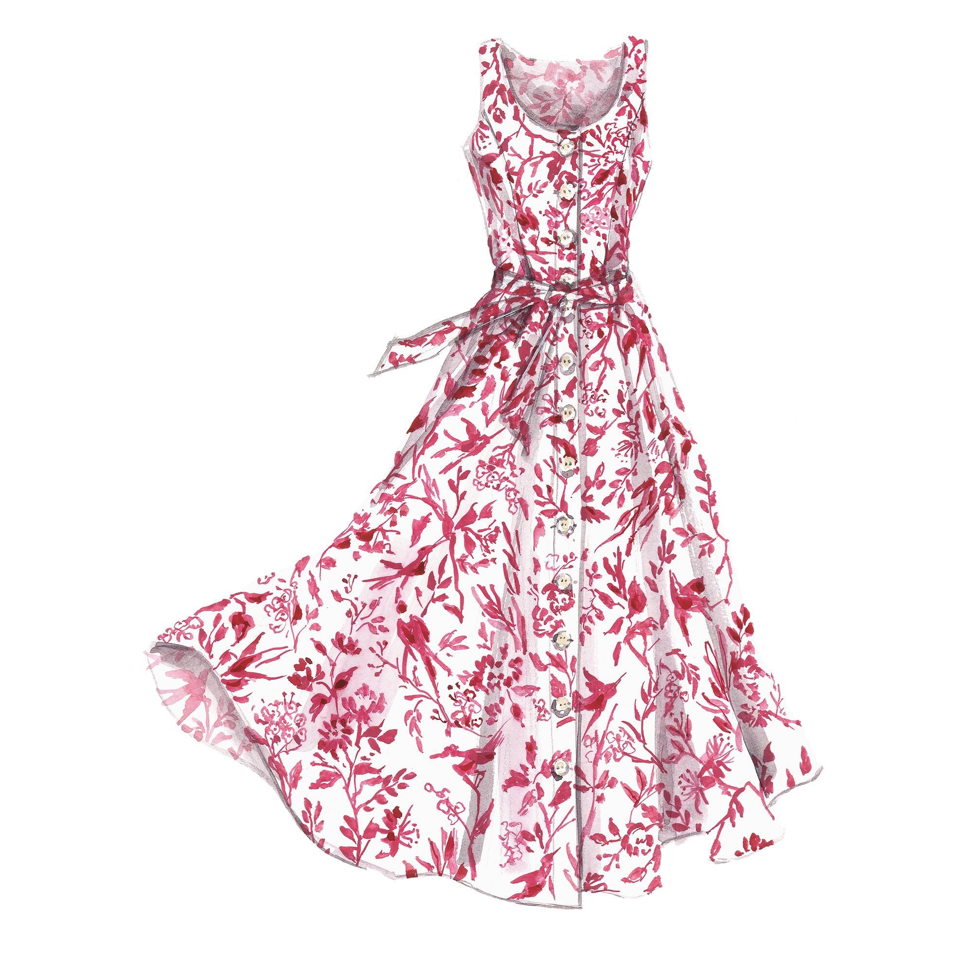 Toile Print DressRed