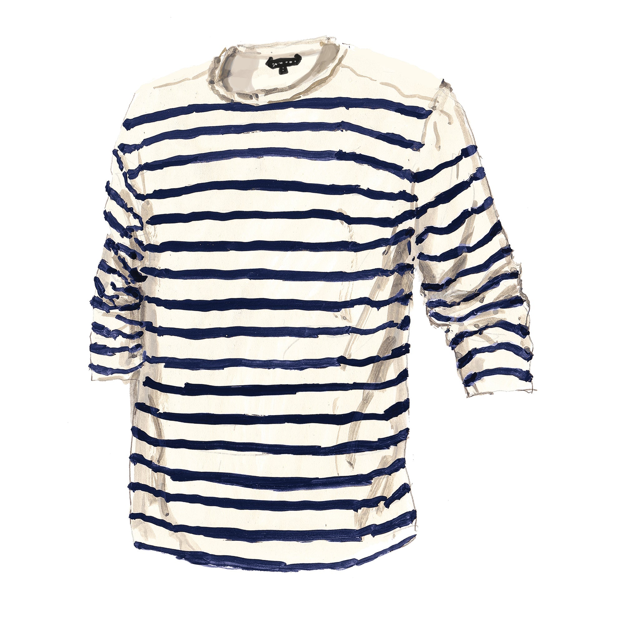 Navy Cream Stripe