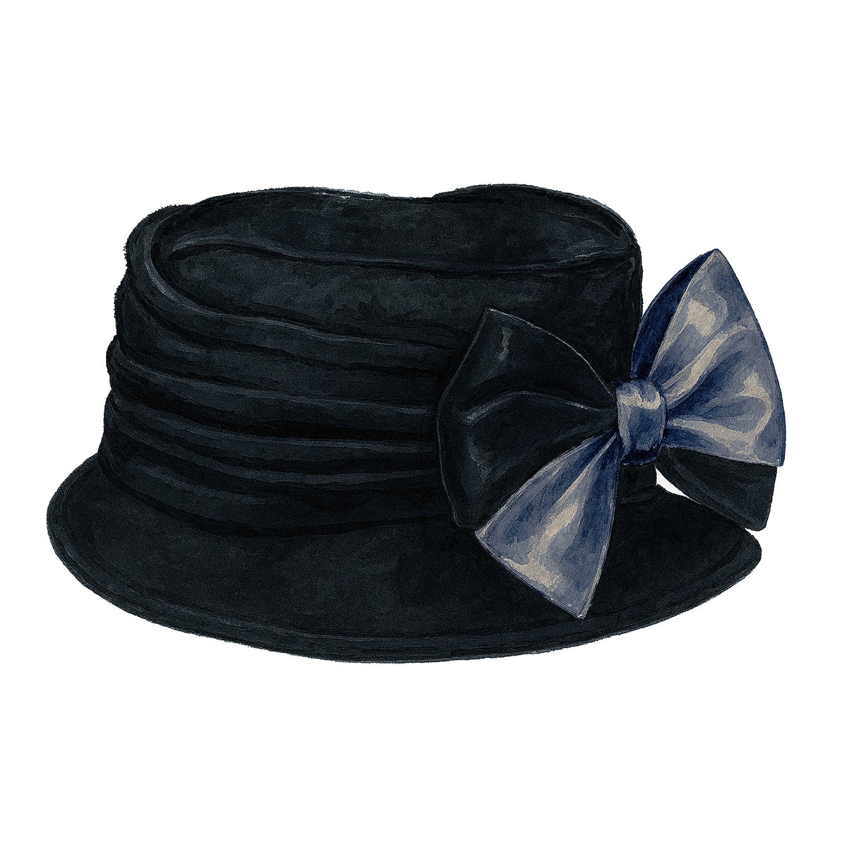Black Boater or Church hat with  Velvet Bow Holiday-ready 1960s fascinator! ?This lightweight cocktail  main image 4