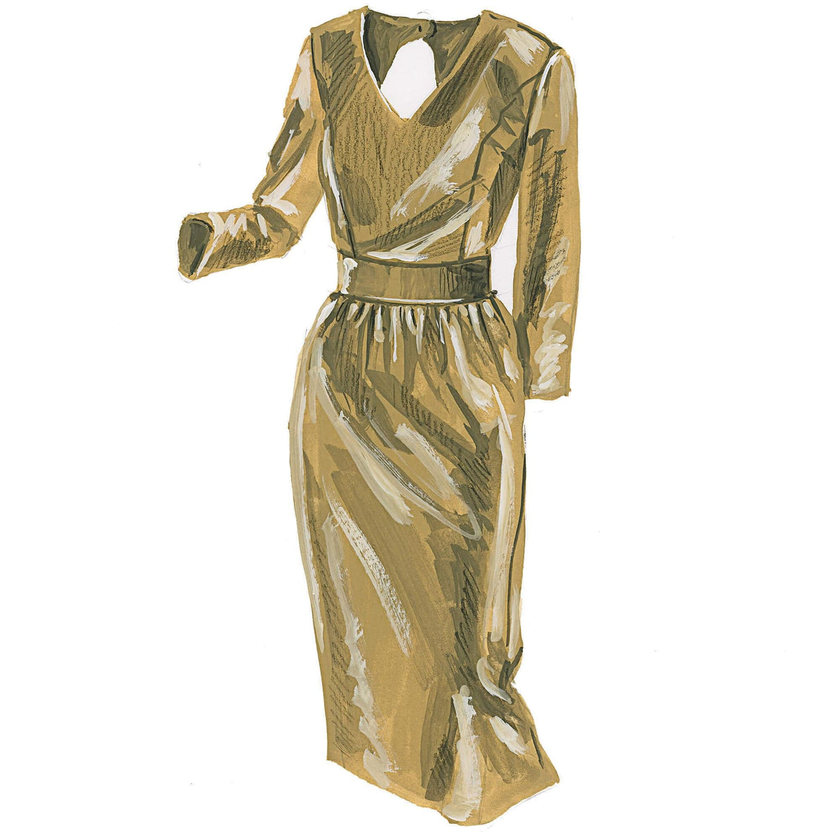 slim fit dress slacks Saint Laurent Women's Silk Lam Mini Dress in Gold main image 0