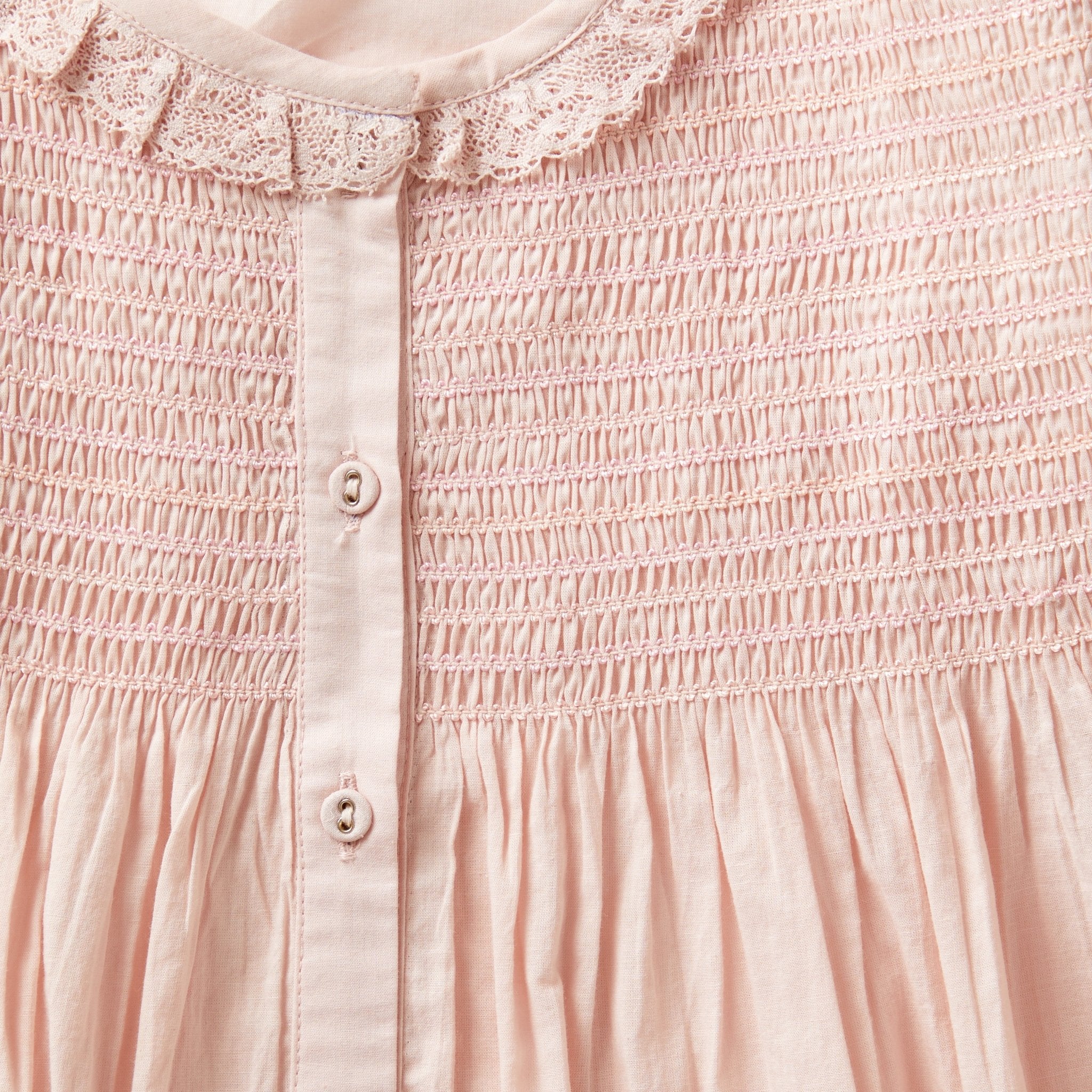 Vintage Smocked NightgownRose Smoke