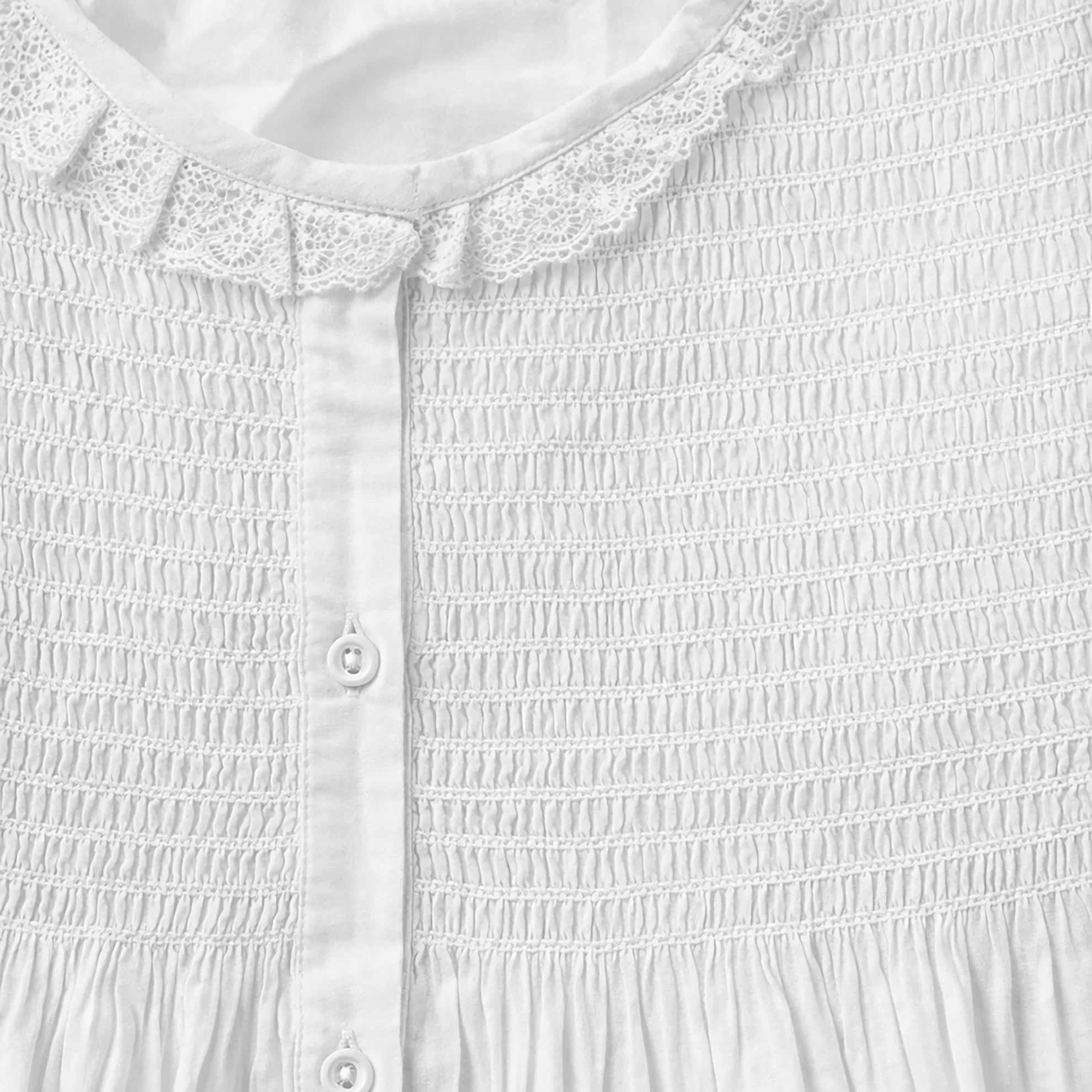 Vintage Smocked NightgownWhite