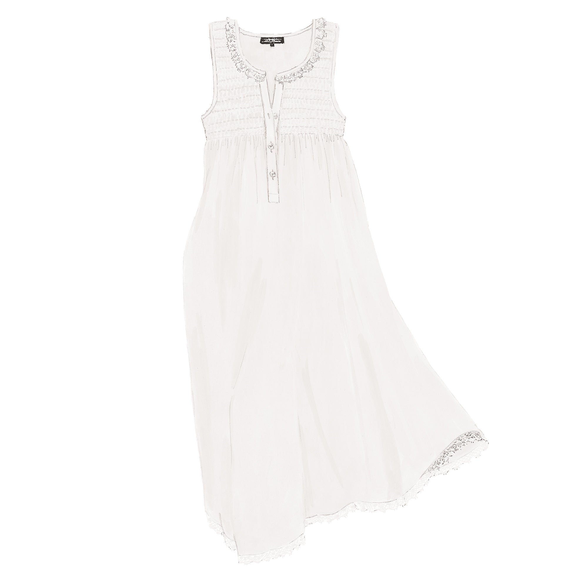 Vintage Smocked NightgownWhite