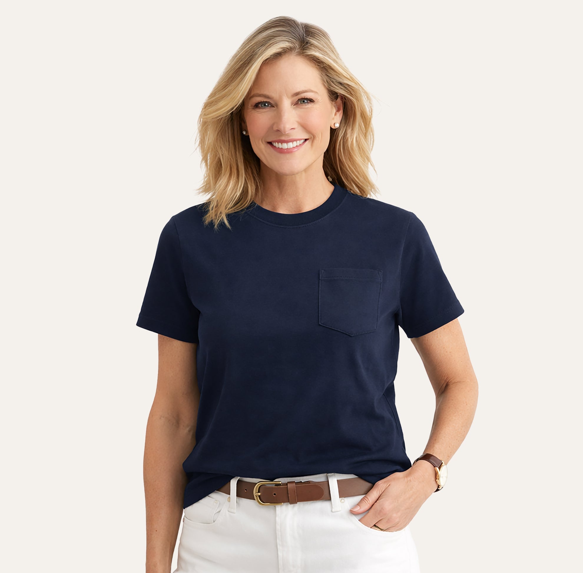 Women's Short Sleeve Vintage T-ShirtNavy