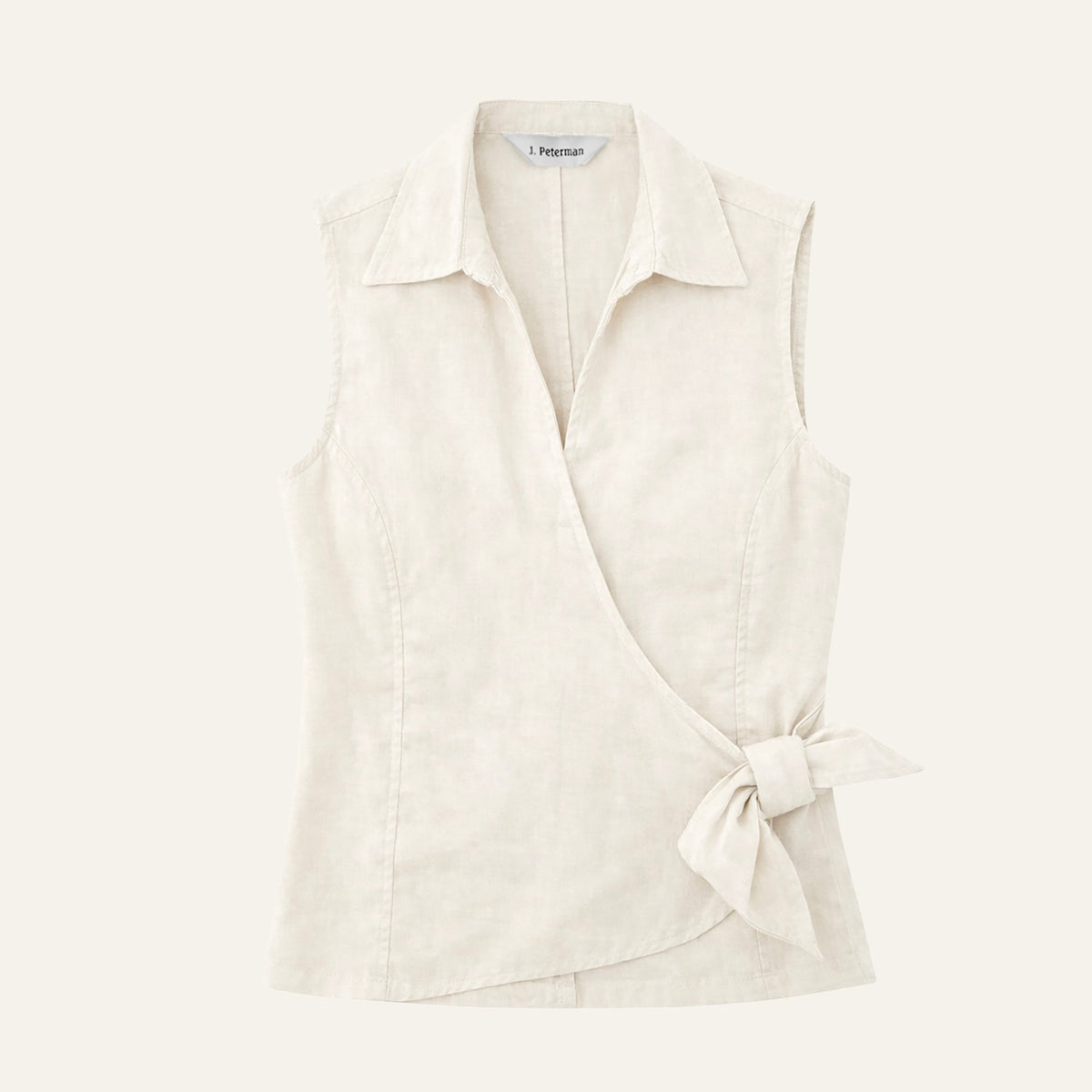 Lana's Tie - Front Linen BlouseIvory