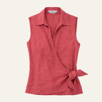 Lana's Tie - Front Linen BlouseRose