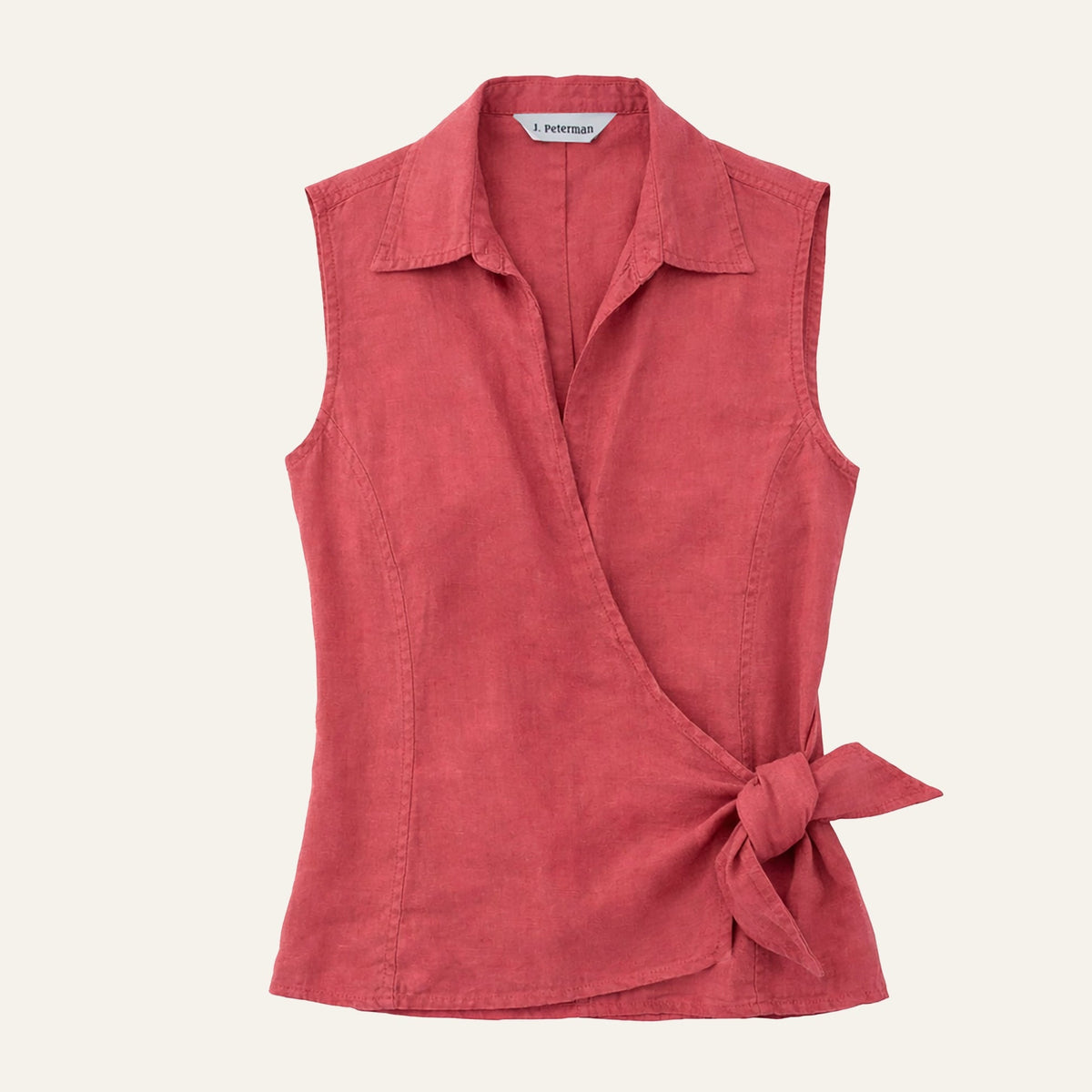Lana's Tie - Front Linen BlouseRose