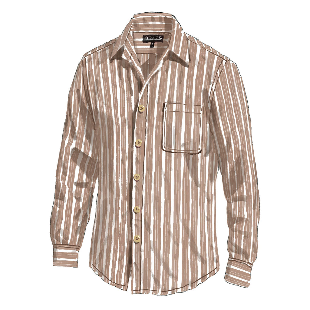 Free Agent Basketweave Pinstripe ShirtAlmond