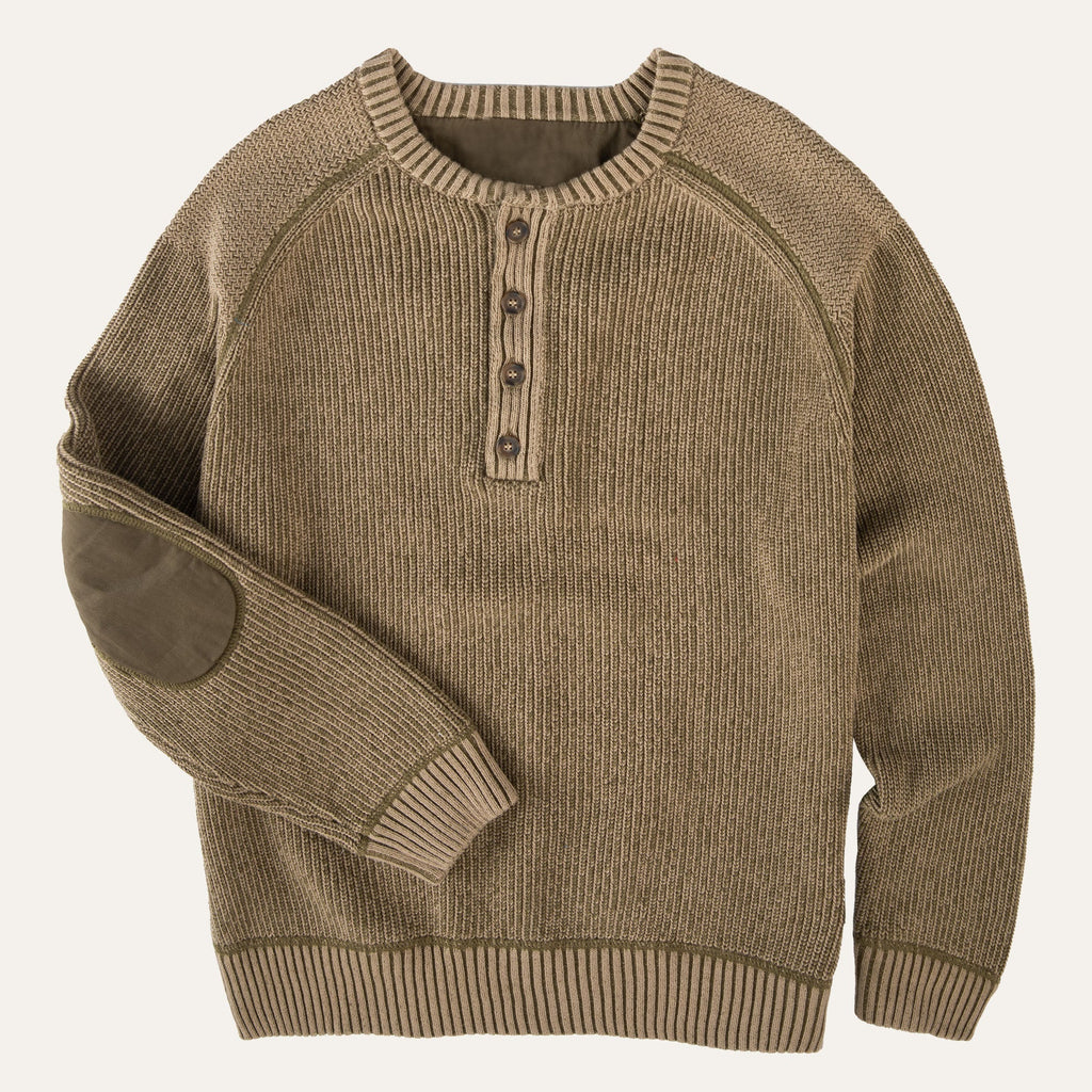 Survivalist’s Two - Tone Henley SweaterKhaki