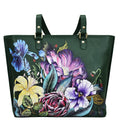 Hand - Painted Croc Embossed ToteVintage Floral