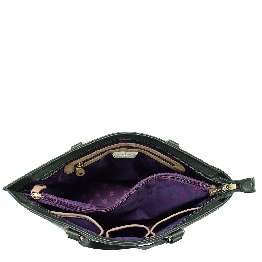 Hand - Painted Croc Embossed ToteVintage Floral