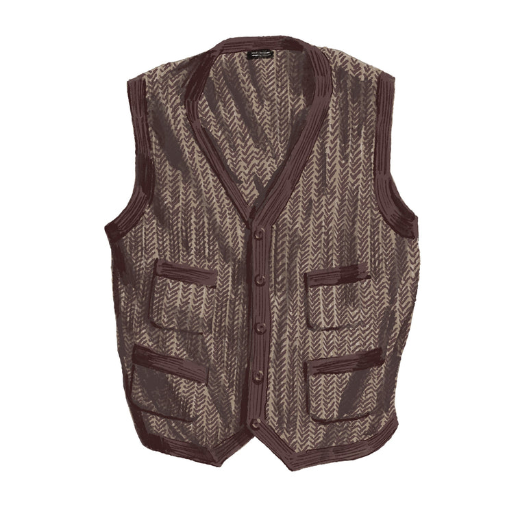Wool Herringbone Vest