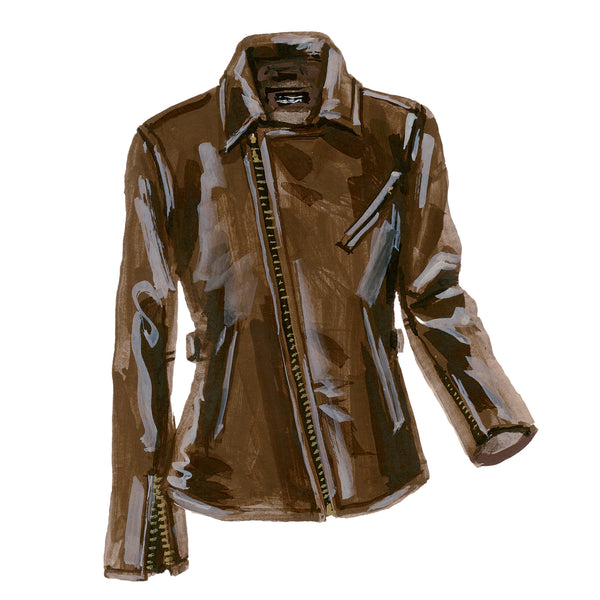 1930s European Motorcycle Jacket - Brown / X Small