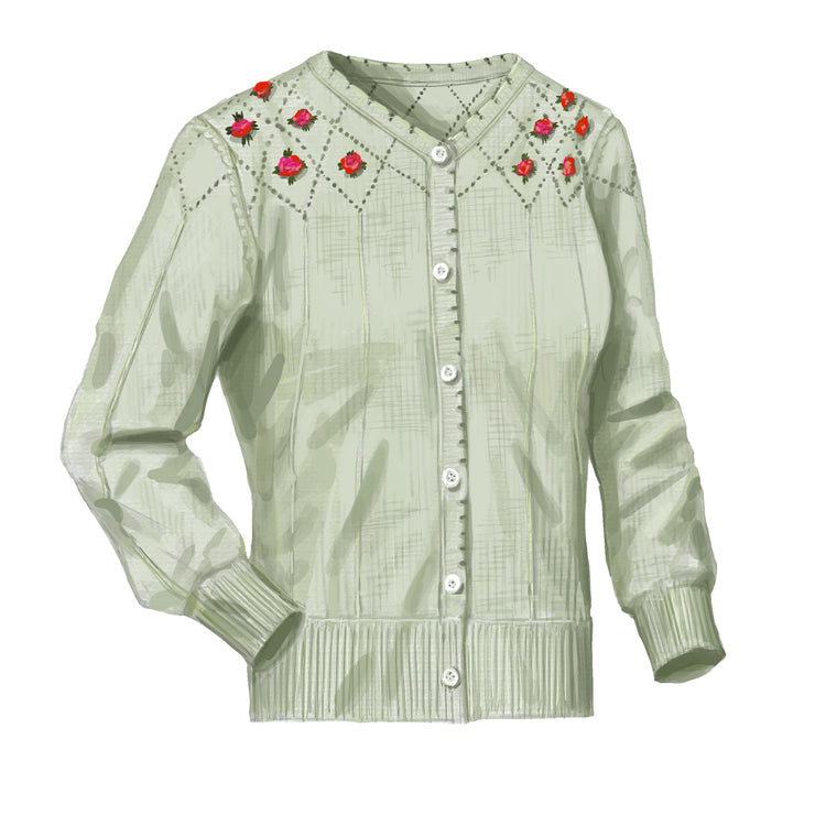 1945 Rosette Sweater Cardigan