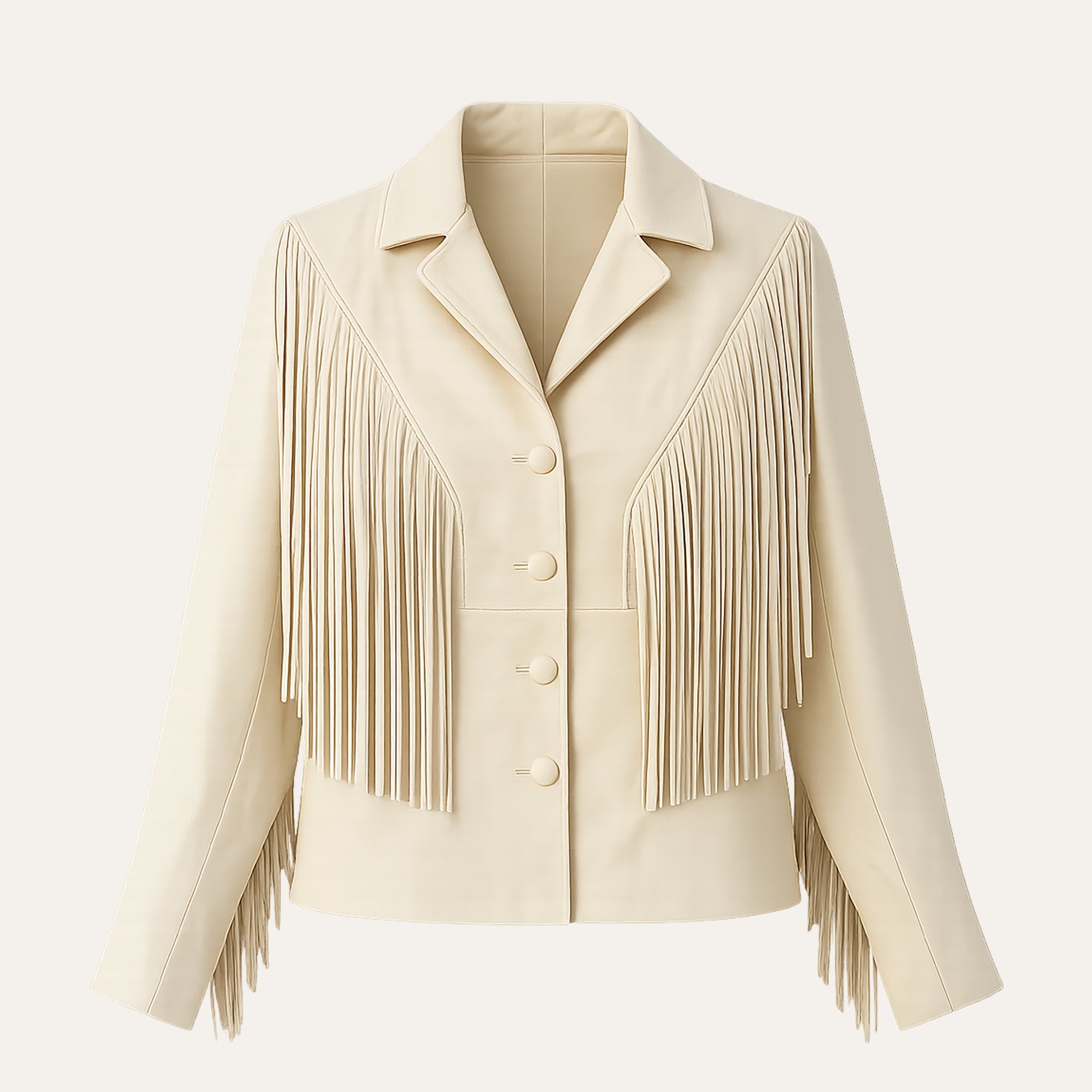 Absaroka Fringe Leather JacketIvory