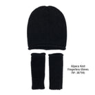 Aplaca Knit Fingerless GlovesBlack