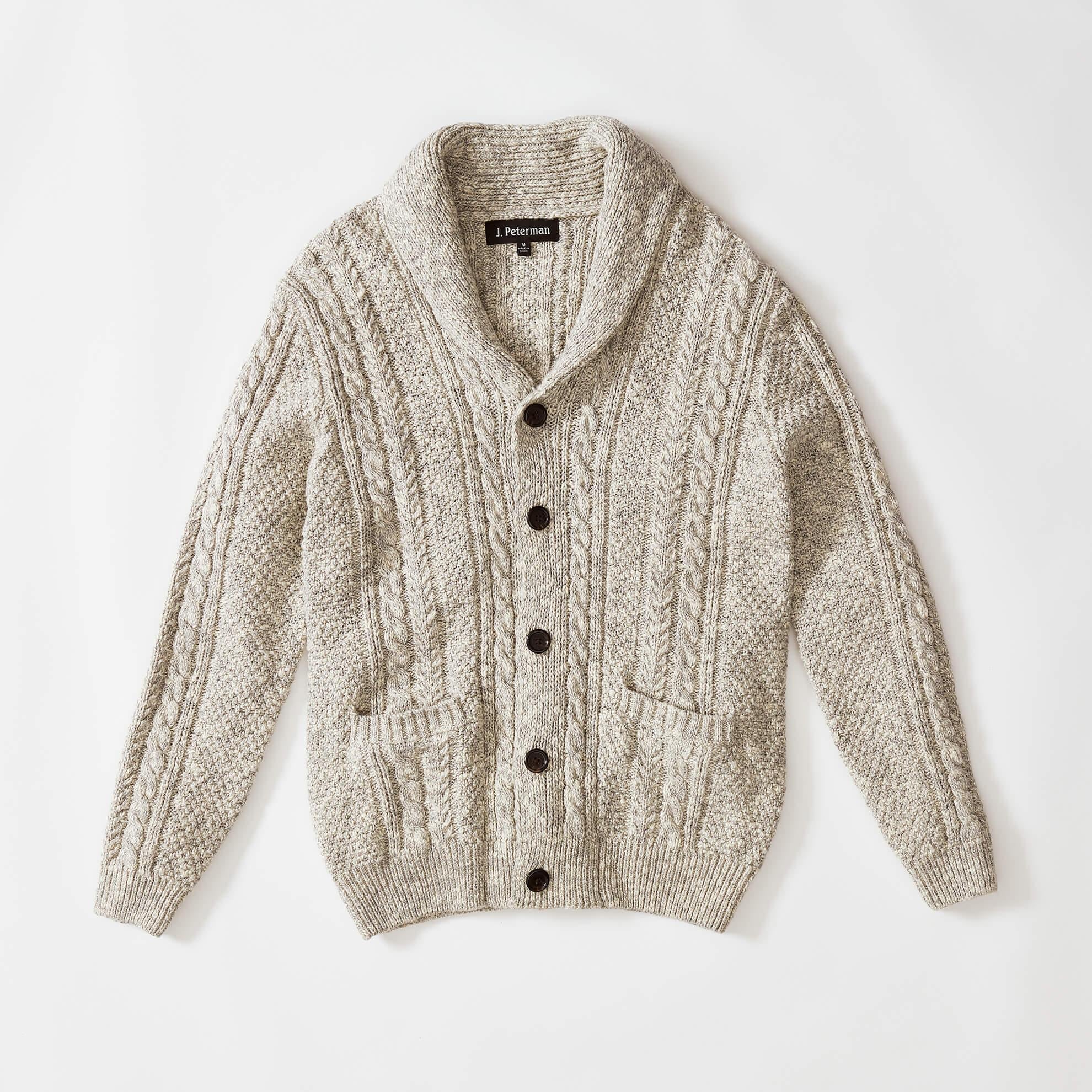 カーディガン JaneMarple Spring aran knit cardigan Women's Green Knit Cardigans | Aran Sweater Market