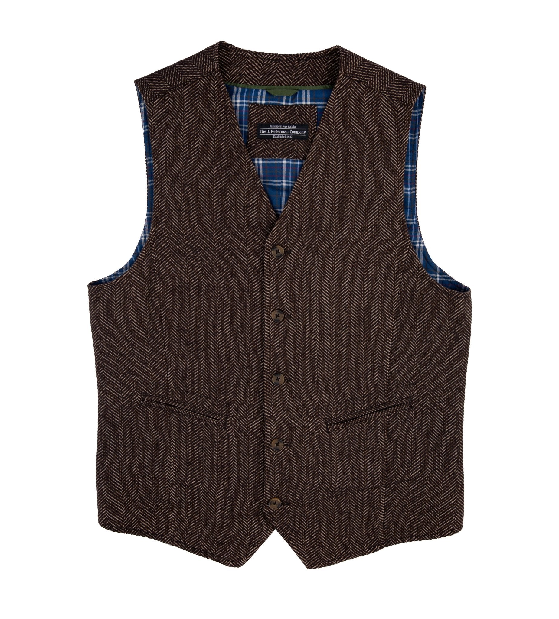 Back East Herringbone VestBrown