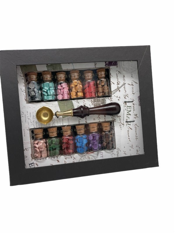 Bead Sealing Wax Starter Kit with Wax Seal Stamp, 12 colors Sealing Wax and Melting SpoonNo Stamp - I'll add my own