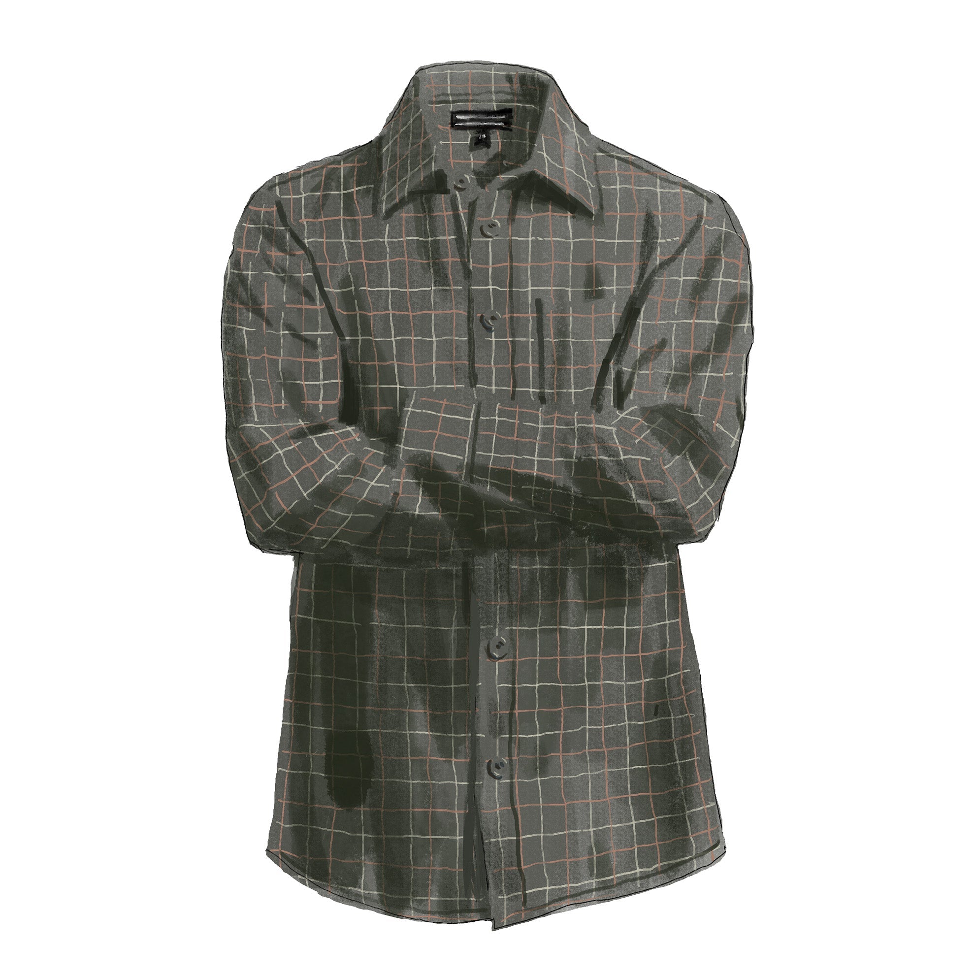 British Tattersall ShirtCream Olive Check