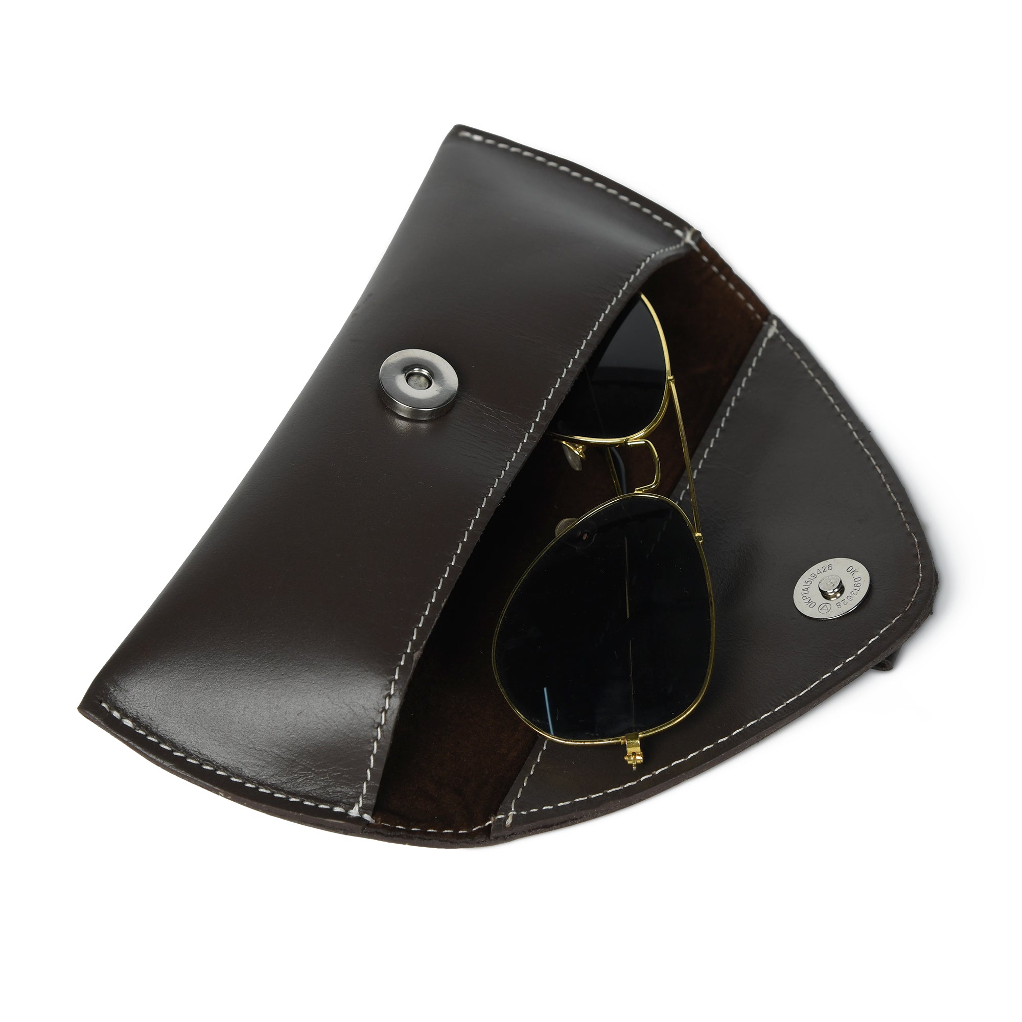 Brown Guard Leather Sunglass Case