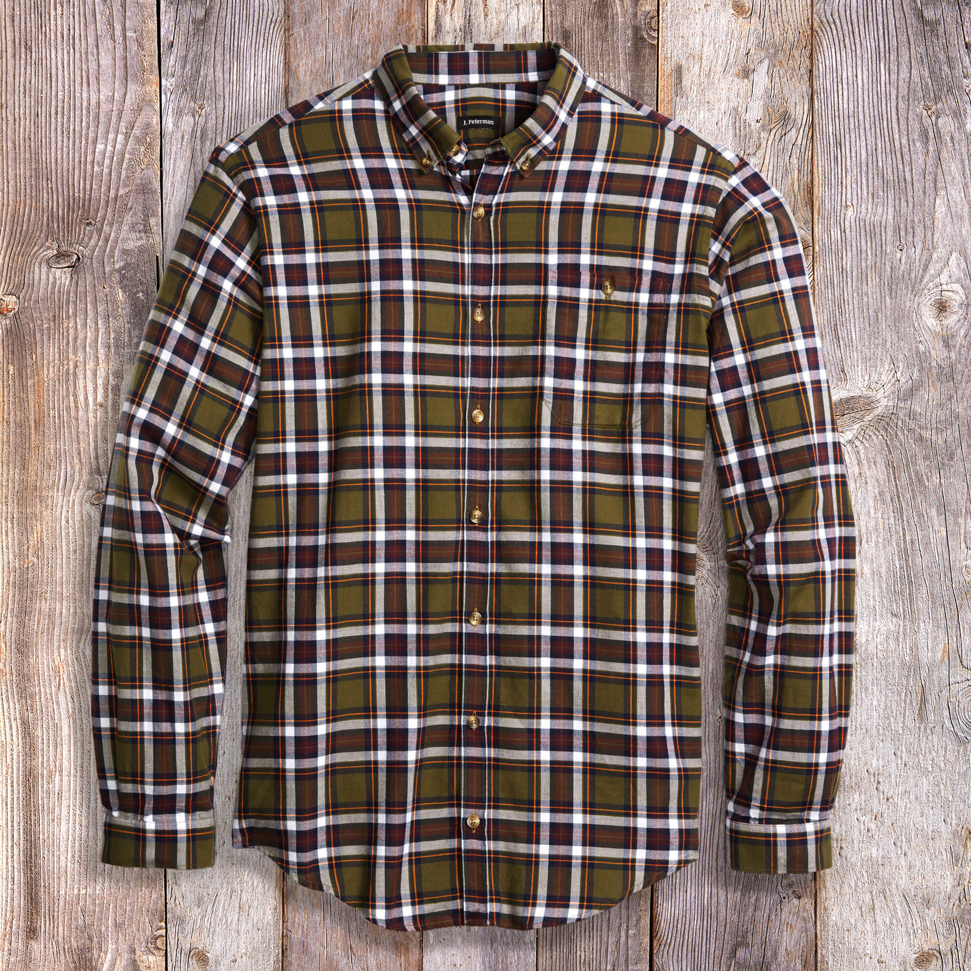 Brushed Flannel ShirtGreen Plaid