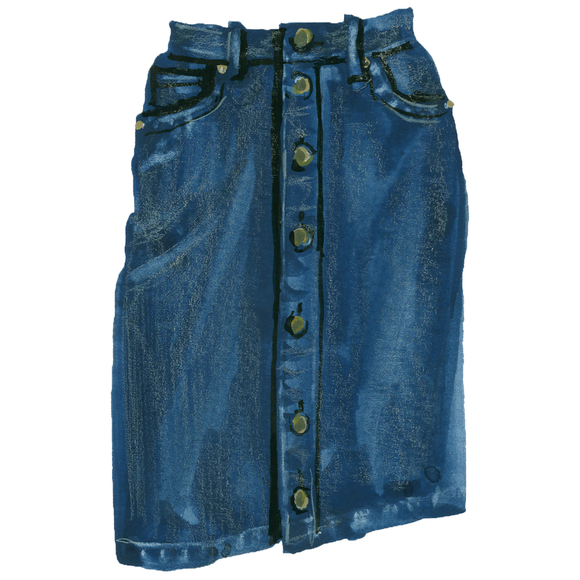 Button Front Denim Skirt The J. Peterman Company