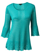 Cabo Mystery Blouse Turquoise SmallFuchsia