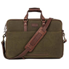 Campaign Waxed Canvas BriefcaseSmoke - Forest