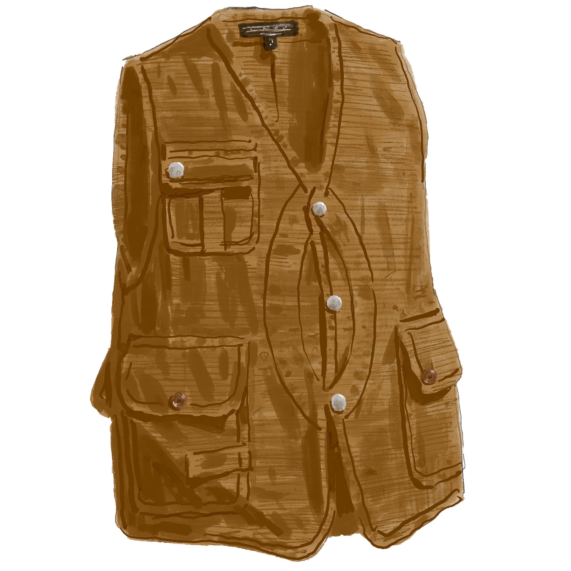 Canvas Fly Fishing VestHunting Khaki