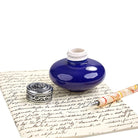 Ceramic Inkwells with Silver Metal ScrewtopBlack Ceramic