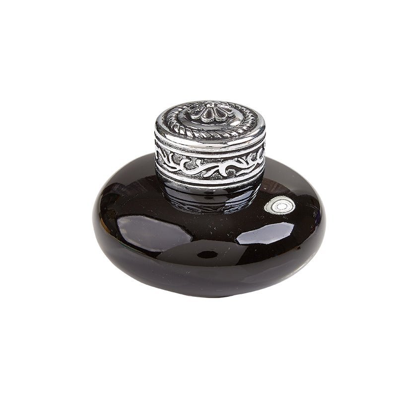 Ceramic Inkwells with Silver Metal ScrewtopBlack Ceramic