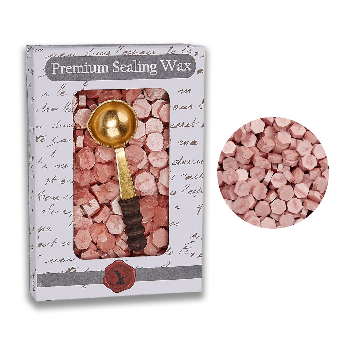 Champagne Pearl Premium Sealing Wax Beads 2 oz. PK with spoon