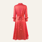 Champs - Élysées Silk DressRed Cream Dot