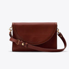 Cleo Leather Convertible Crossbody ClutchBrandy