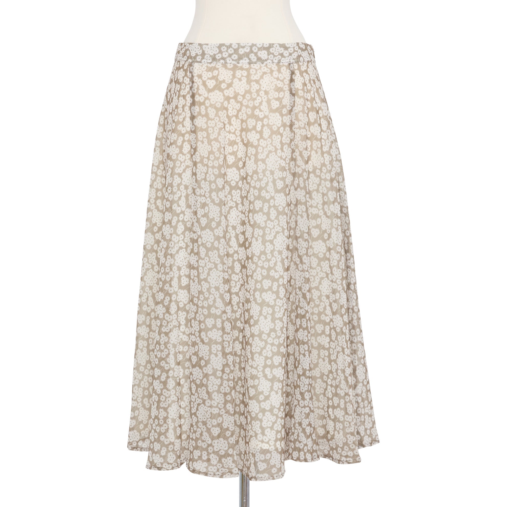 Ditsy Print SkirtTaupe White