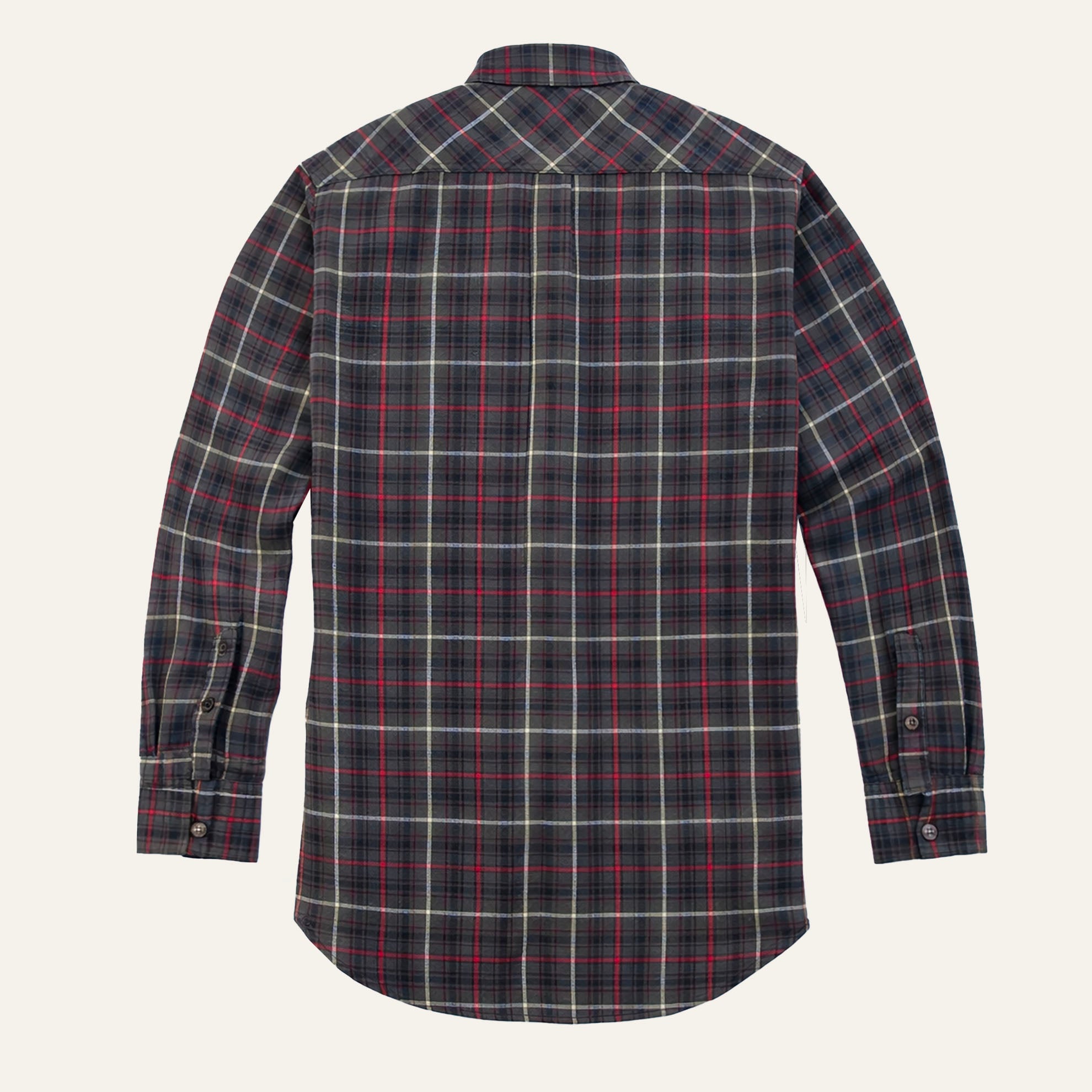 Double Brushed Flannel ShirtBrown Red Plaid