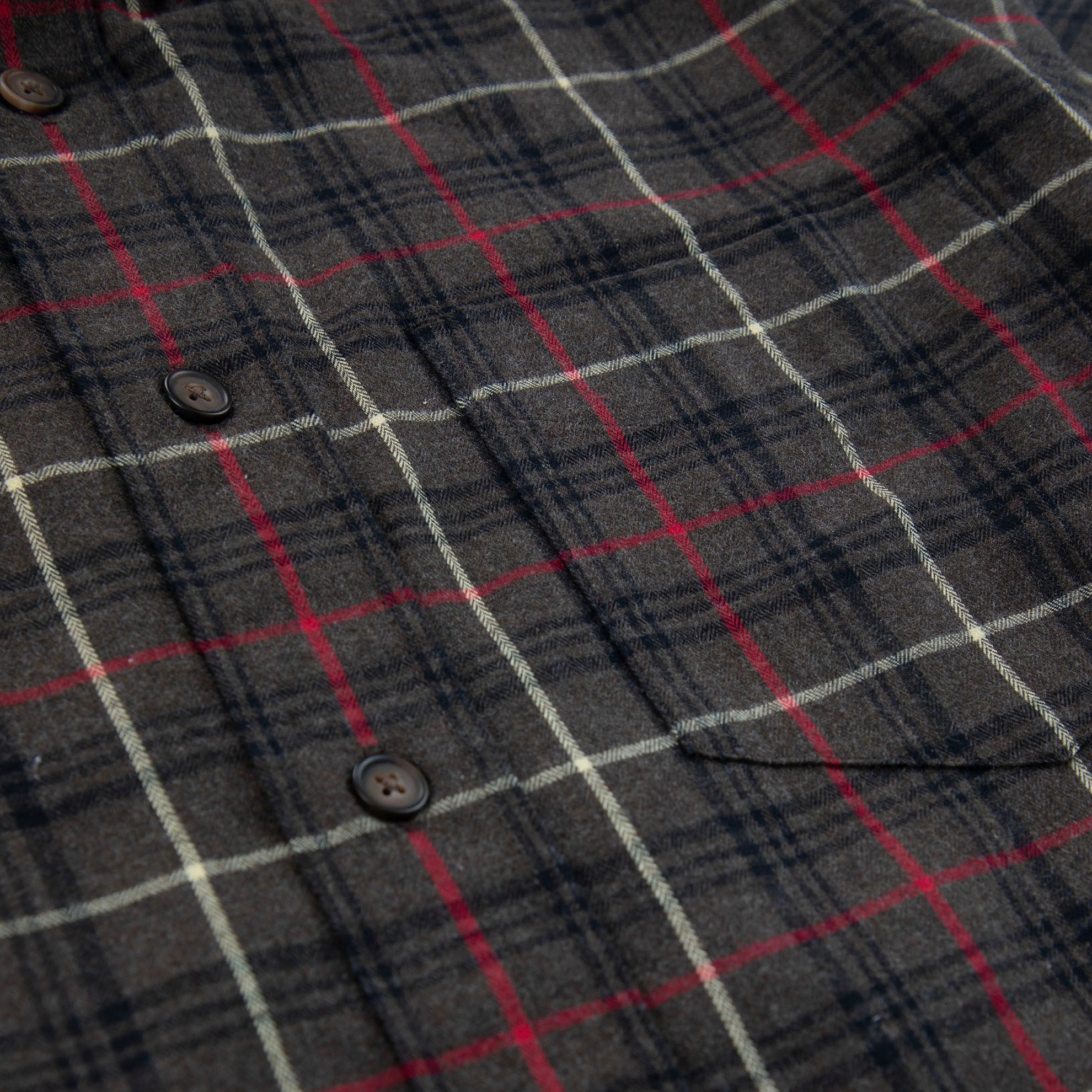 Double Brushed Flannel ShirtBrown Red Plaid