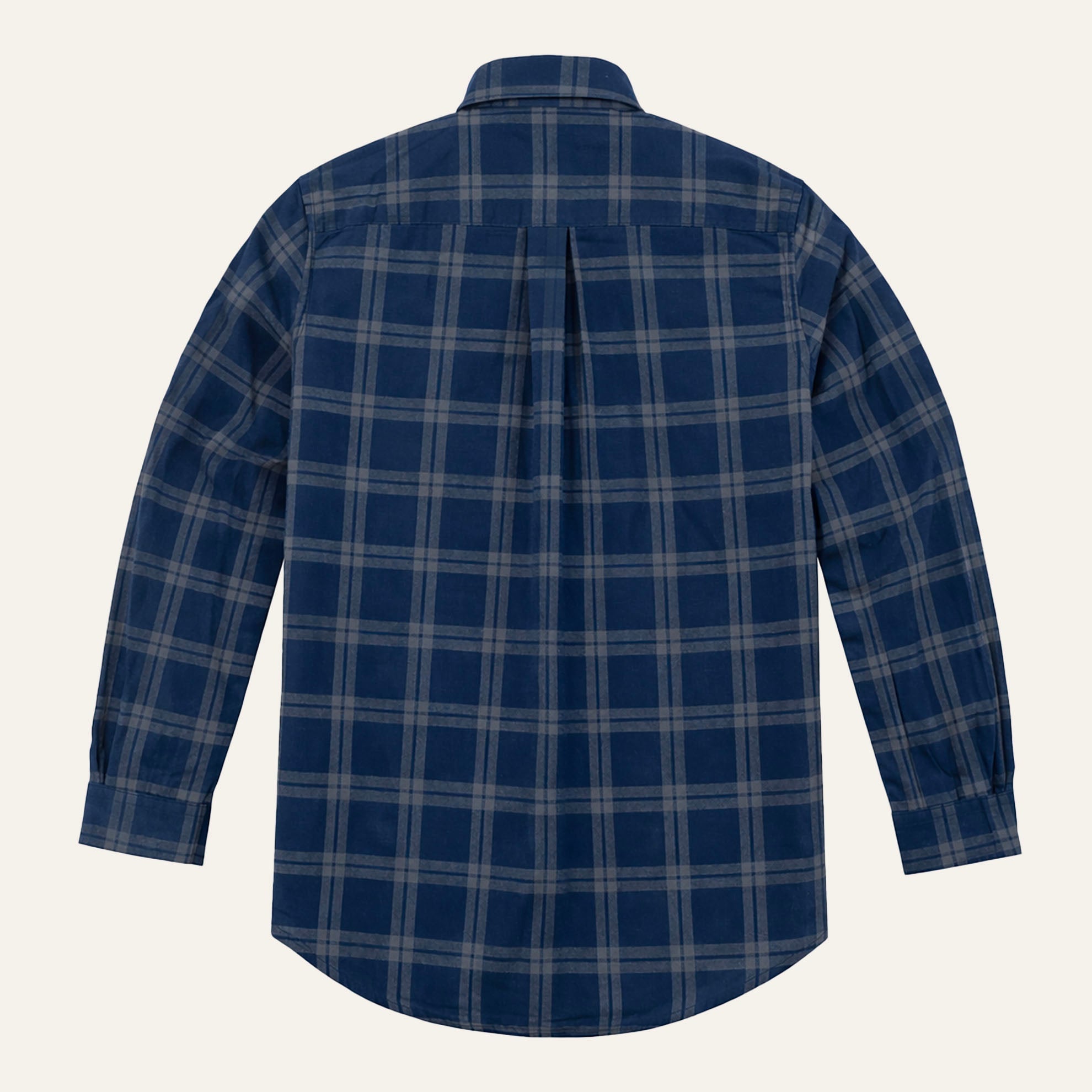 Double Brushed Flannel ShirtNavy Grey Plaid