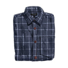 Double Brushed Flannel ShirtNavy Grey Plaid